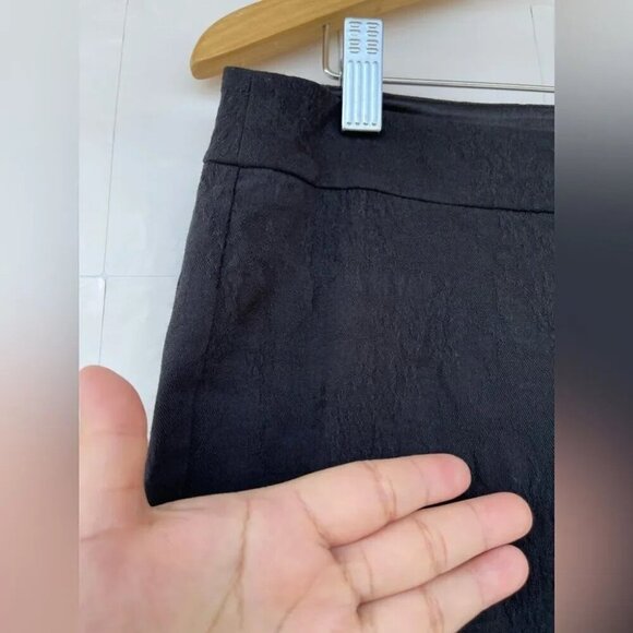 Eileen Fisher Stencil Stretch Jacquard Slim Ankle Trouser Pants Black medium - Picture 5 of 13